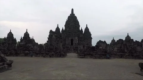 Panoramic View, Buddhist Stupas, Sewu Temple Compound, Java, Indonesia Vídeos de archivo 310442887