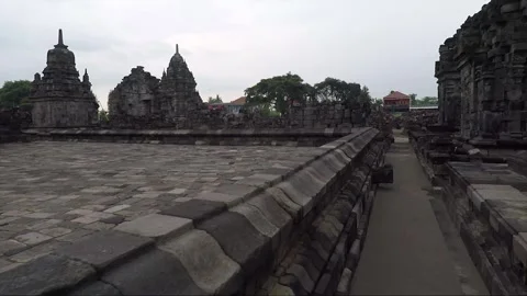 Panoramic View, Buddhist Stupas, Sewu Temple Compound, Java, Indonesia 库存影片 310824321
