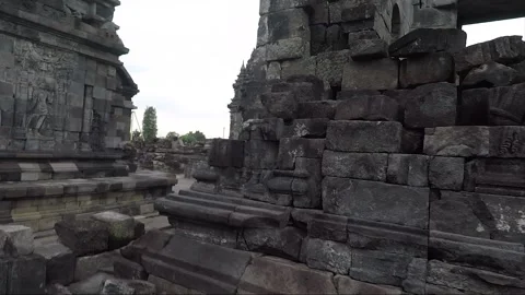 Panoramic View, Buddhist Stupas, Sewu Temple Compound, Java, Indonesia 스톡 동영상 310902042