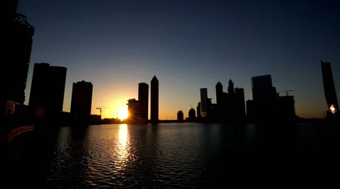 Panoramic view of the Burj Khalifa and modern buildings, Dubai, UAE Stock Footage 64220224