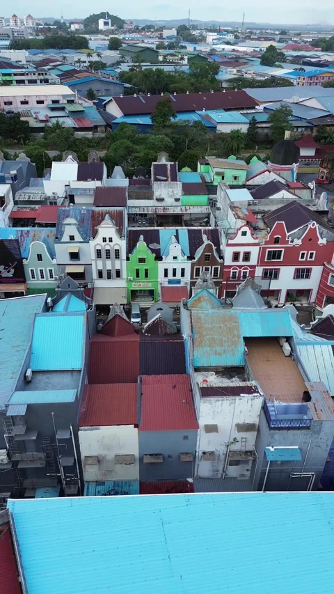 Panoramic view of a bustling residential district featuring myriad houses w.. Stock Footage 339039975