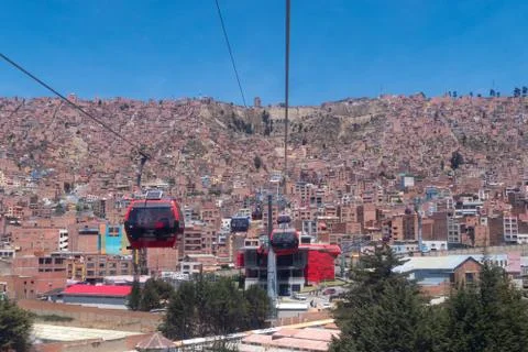 Panoramic view from the cableway of La Paz, Bolivia Stock Photos