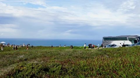 Panoramic view of Cabo da Roca Monument, Stock Footage 307210031