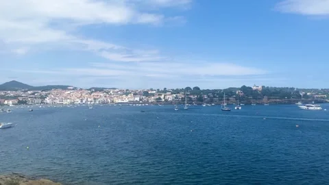 Panoramic view of Cadaques Stock Footage 280081209