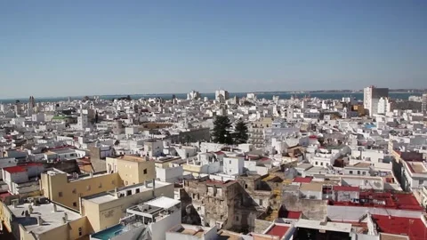 Panoramic view of Cadiz Stock Footage 136578456