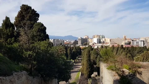 Panoramic view of Cagliari, Sardinia Stock Footage 201473712