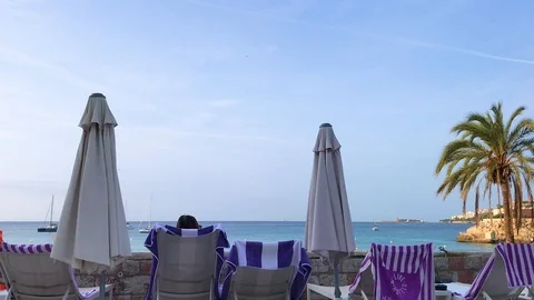 Panoramic view of Cala Mayor beach in Mallorca Stock Footage 122170830