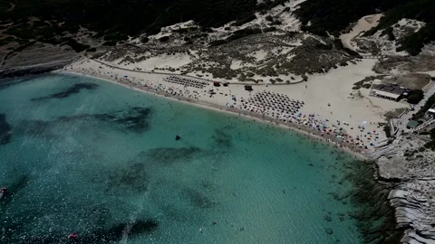 Panoramic view cala mesquida in a sunny day. Stock Footage 335043838
