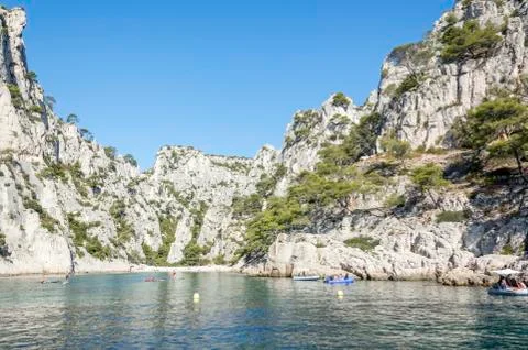 Panoramic view of the Calanque of Cassis Stock Photos