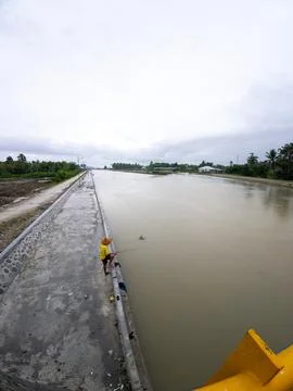 Panoramic View of a Calm River 스톡 사진