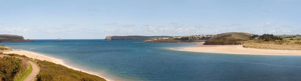 Panoramic View of the Camel Estuary in Cornwall Stock Photos