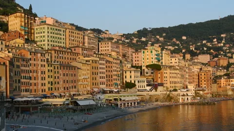 Panoramic view of Camogli Stock Footage 133487960