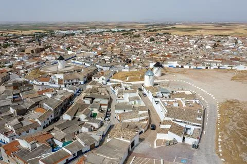 Panoramic view of Campo de Criptana province of Ciudad Real, Spain Фото
