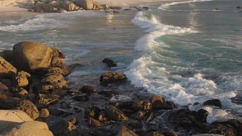 Panoramic view of Camps Bay beach and Twelve Apostles, Cape Town Stock Footage 324644465