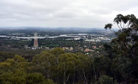 Panoramic view of Canberra (Australia) Foto stock
