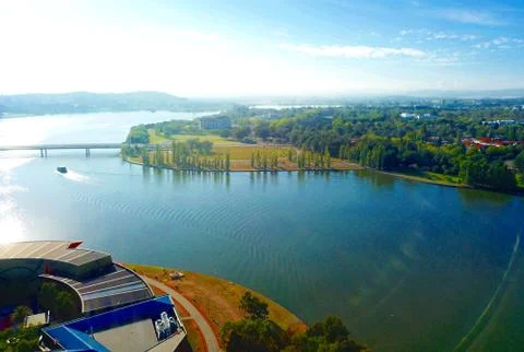 Panoramic view of Canberra (Australia) Stock Photos