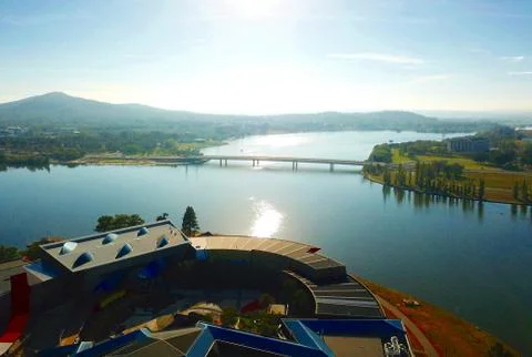 Panoramic view of Canberra (Australia) Stock Photos
