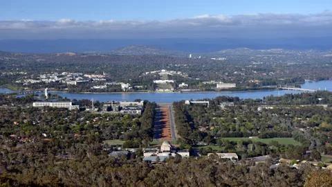 Panoramic view of Canberra (Australia) Foto stock