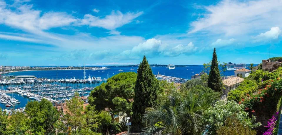 Panoramic view of  Cannes Stock Photos
