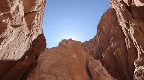 Panoramic view of a canyon in the Sinai desert Stock Footage 38921733