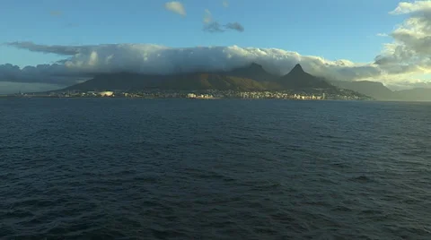 Panoramic view of the Cape Town peninsula an Atlantic Ocean.. Stock Footage 34099845