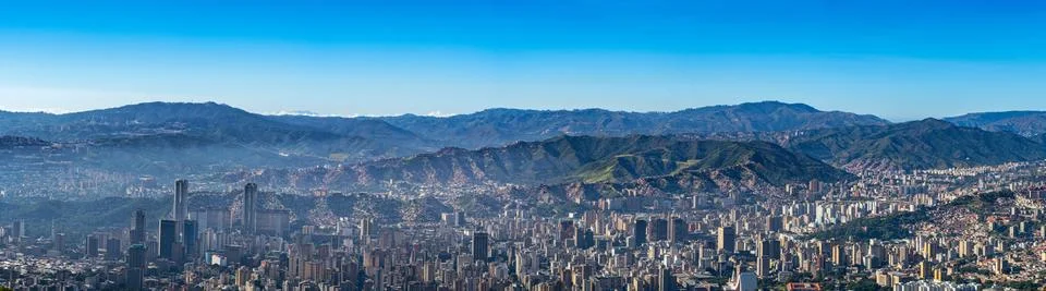 Panoramic view of Caracas city at morning from Los Venados. Venezuela Stock Photos