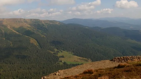 Panoramic view of the Carpathian Mountains. Stock Footage 82110698