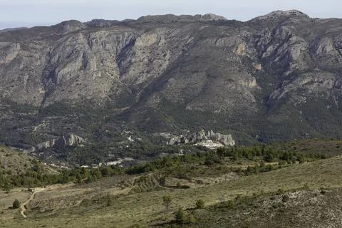 Panoramic view of castell Stock Photos