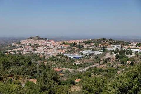Panoramic view of Castelo de Vide, a historic village in Alentejo, Portugal Stock Photos