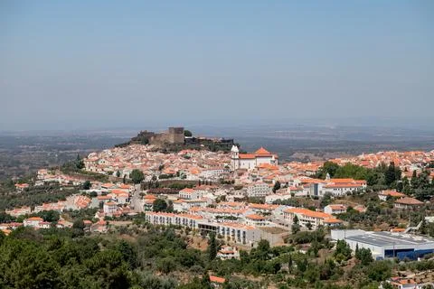 Panoramic view of Castelo de Vide, a historic village in Alentejo, Portugal Stock Photos