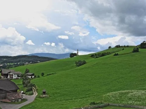 Panoramic view of Castelrotto Foto stock