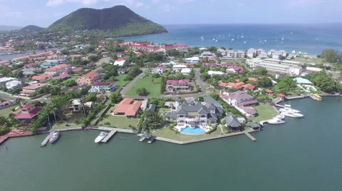Panoramic view of Castries- St Lucia Stock Footage 61860408