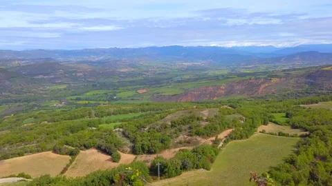 Panoramic View of the Catalan Landscape From Llimiana Viewpoint Stock Footage 335330877