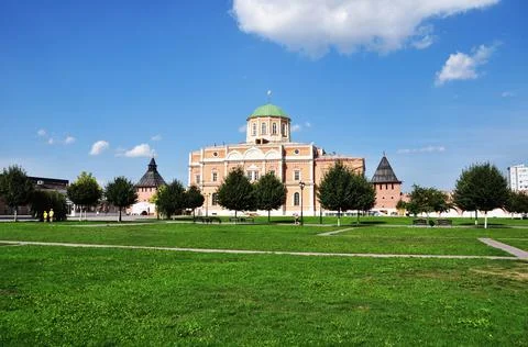 Panoramic view of the cathedral. Stock Photos