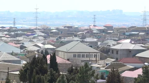 Panoramic view of Caucasian Willage of Azerbaijan, Baku Stock Footage 201687932