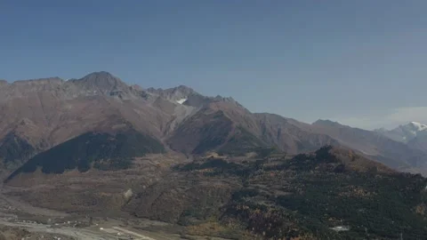 Panoramic view of the Caucasus Mountains from a drone Stock Footage 150564214