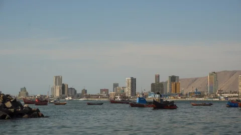 Panoramic View of Cavancha Peninsula at Iquique, Chile. 스톡 동영상 103283000