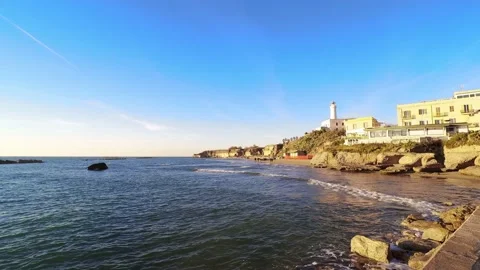 Panoramic view of the caves of nerone anzio Stock Footage 169417052
