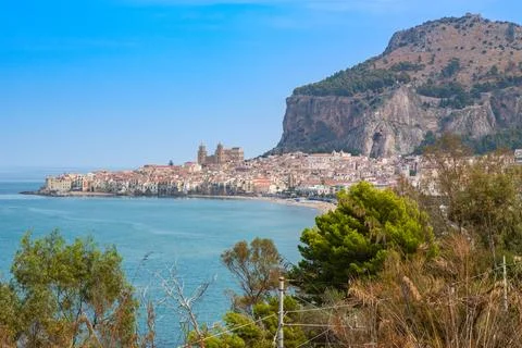 Panoramic view of Cefalu Stock Photos