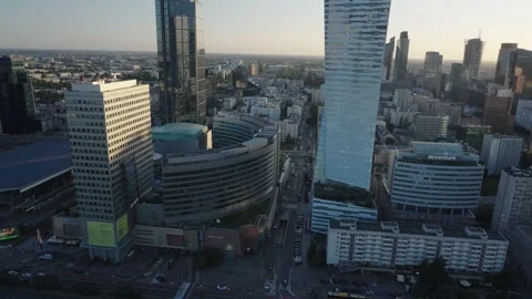 Panoramic view of the center of Warsaw from the observation deck Stock-Footage 331363563