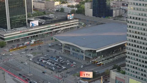 Panoramic view of the center of Warsaw from the observation deck Stockbeeldmateriaal 331363570