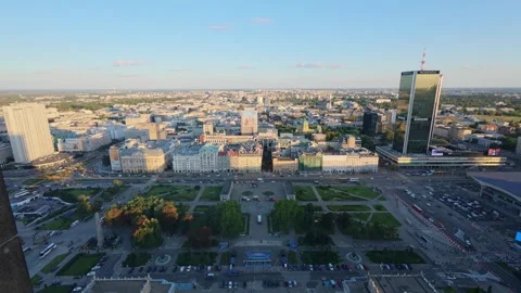 Panoramic view of the center of Warsaw from the observation deck Stockbeeldmateriaal 331363701