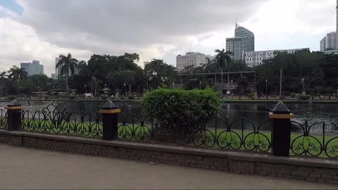 Panoramic View, Central Lagoon, Rizal Luneta Park, Manila, Luzon, Philippines 库存影片 232129469