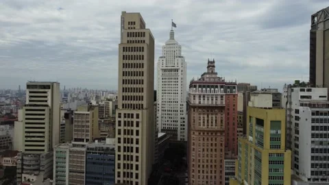 Panoramic view of central Sao Paulo skyscrapers, Brazil, 4K Stock Footage 158066145