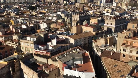 Panoramic view of central Valencia Stock Footage 127386751