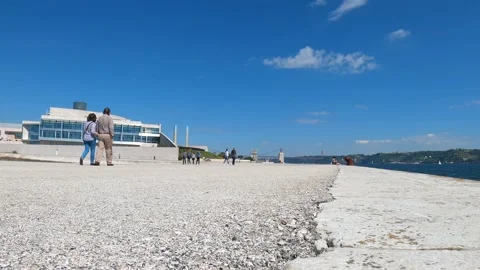 Panoramic view of Champalimaud Foundation Stock Footage 152660993