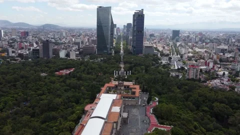 Panoramic view of Chapultepec Castle in Mexico City, 4K Stock Footage 159618651