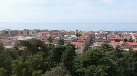 A panoramic view of Chiavari from the hills Stock Footage 57249324