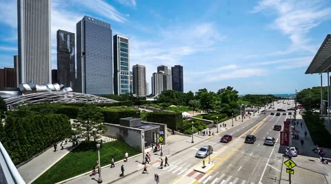 The panoramic view of Chicago downtown Vídeo Stock 63180418