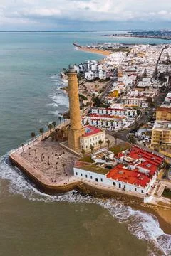 Panoramic view of the Chipiona lighthouse Foto stock
